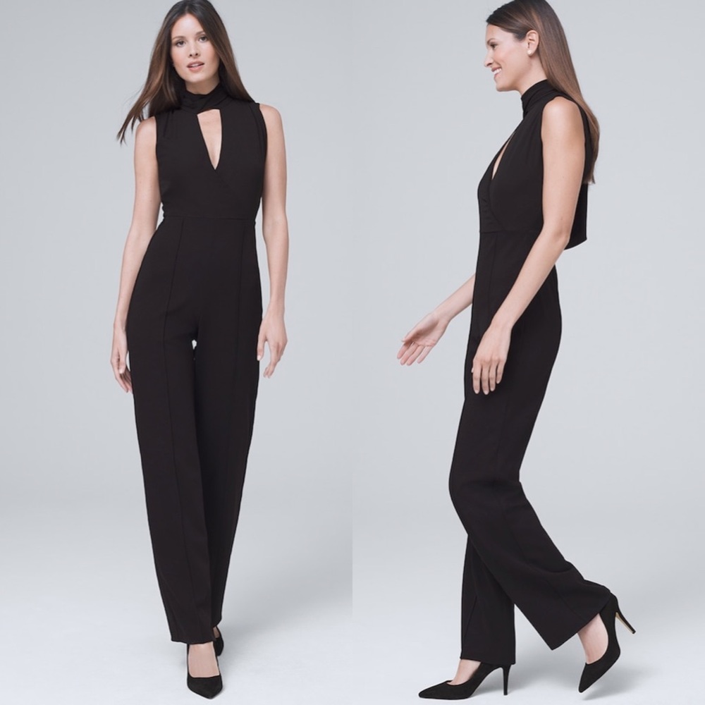 New White house black market TIE-DETAIL JUMPSUIT - Picture 2 of 6